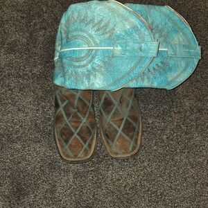 Turquoise and Brown Western Boots